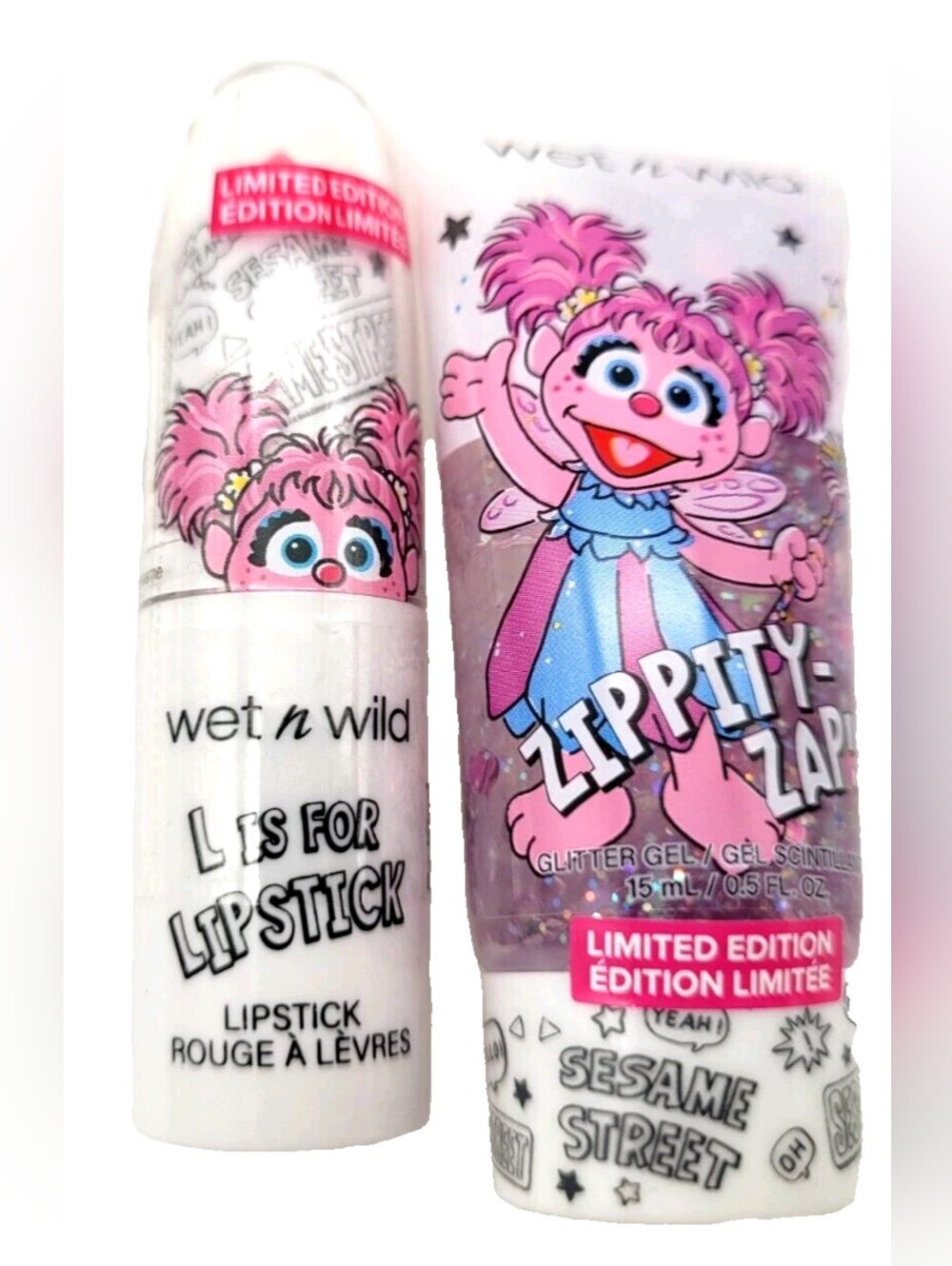 🆕 Wet&Wild Limited Edition Sesame Street Zippity-Zap Glitter Gel-Abby Lipstick